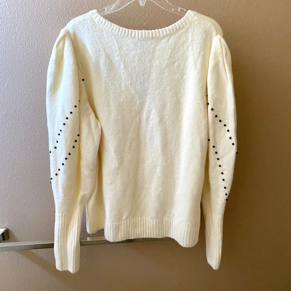 NWT Chevron Beaded Blouson Sleeve Sweater express Womens size XL sequin disconti - Picture 4 of 13